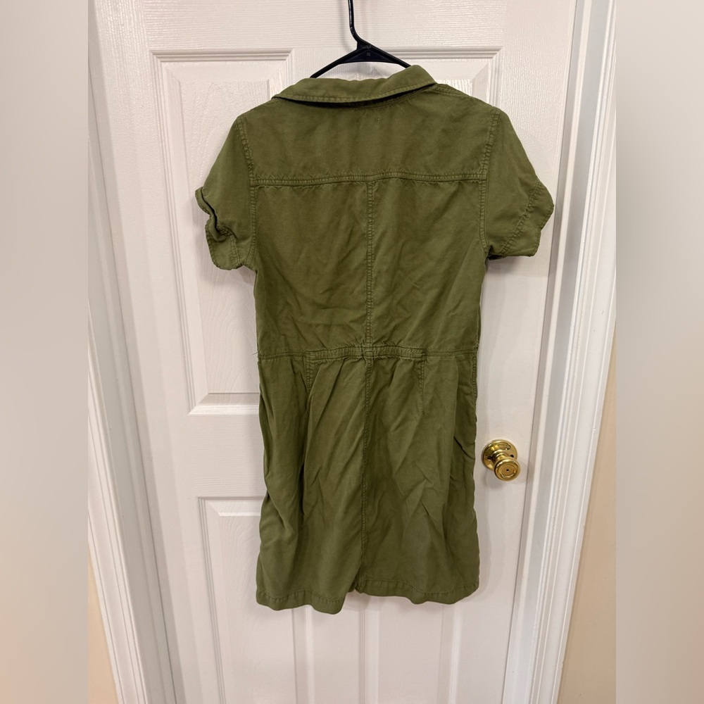 J.Crew Green Utility Short Sleeve Knee Length Dress Size 12 Summer - Picture 8 of 10